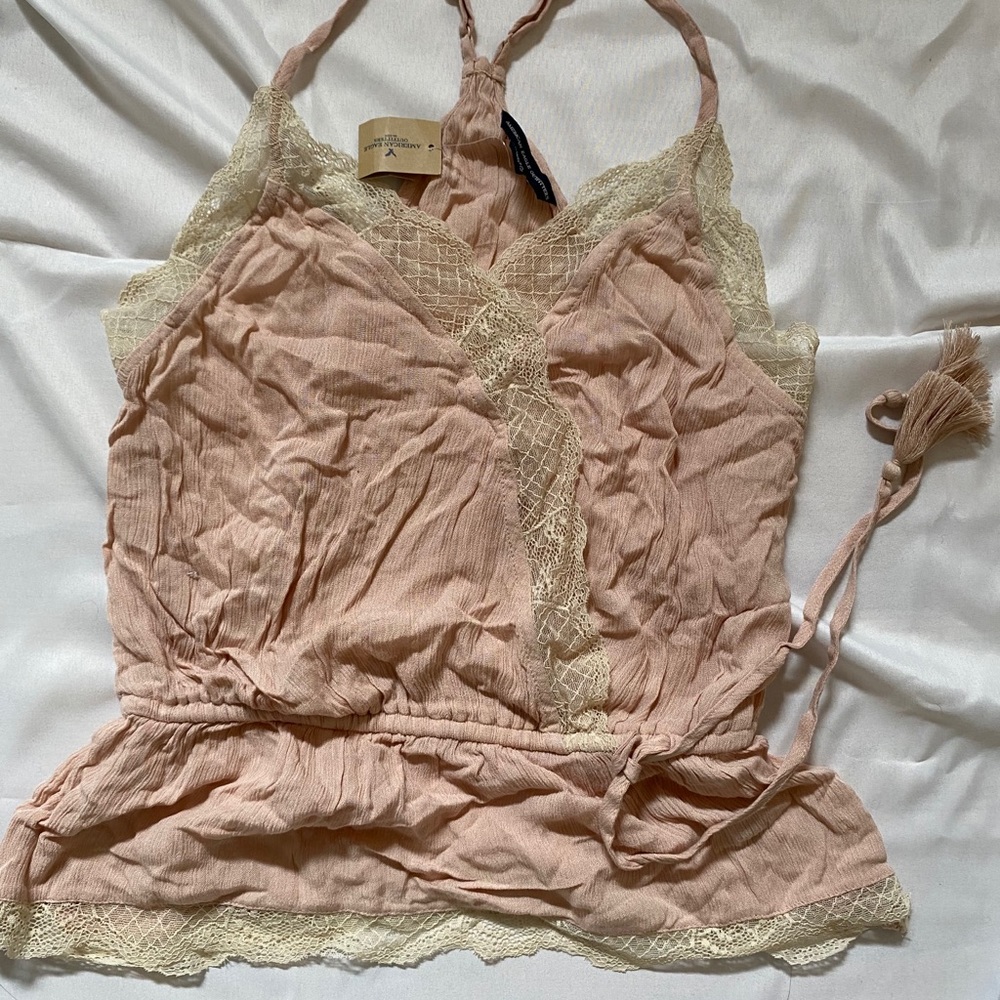 Pink lace top